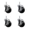 Service Caster 4 Inch Soft Rubber Wheel Swivel 58 Inch Threaded Stem Caster Set with Brake SCC SCC-TS20S414-SRS-TLB-58212-4 - alternate 1